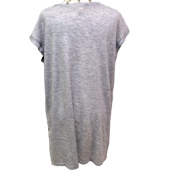 Anthro Ryu Sweater Tunic Lace Appliqué mini Pompom - Picture 3 of 4